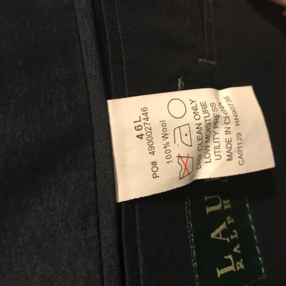 Navy and Gray Pin Stripe Men's Suit - 46L